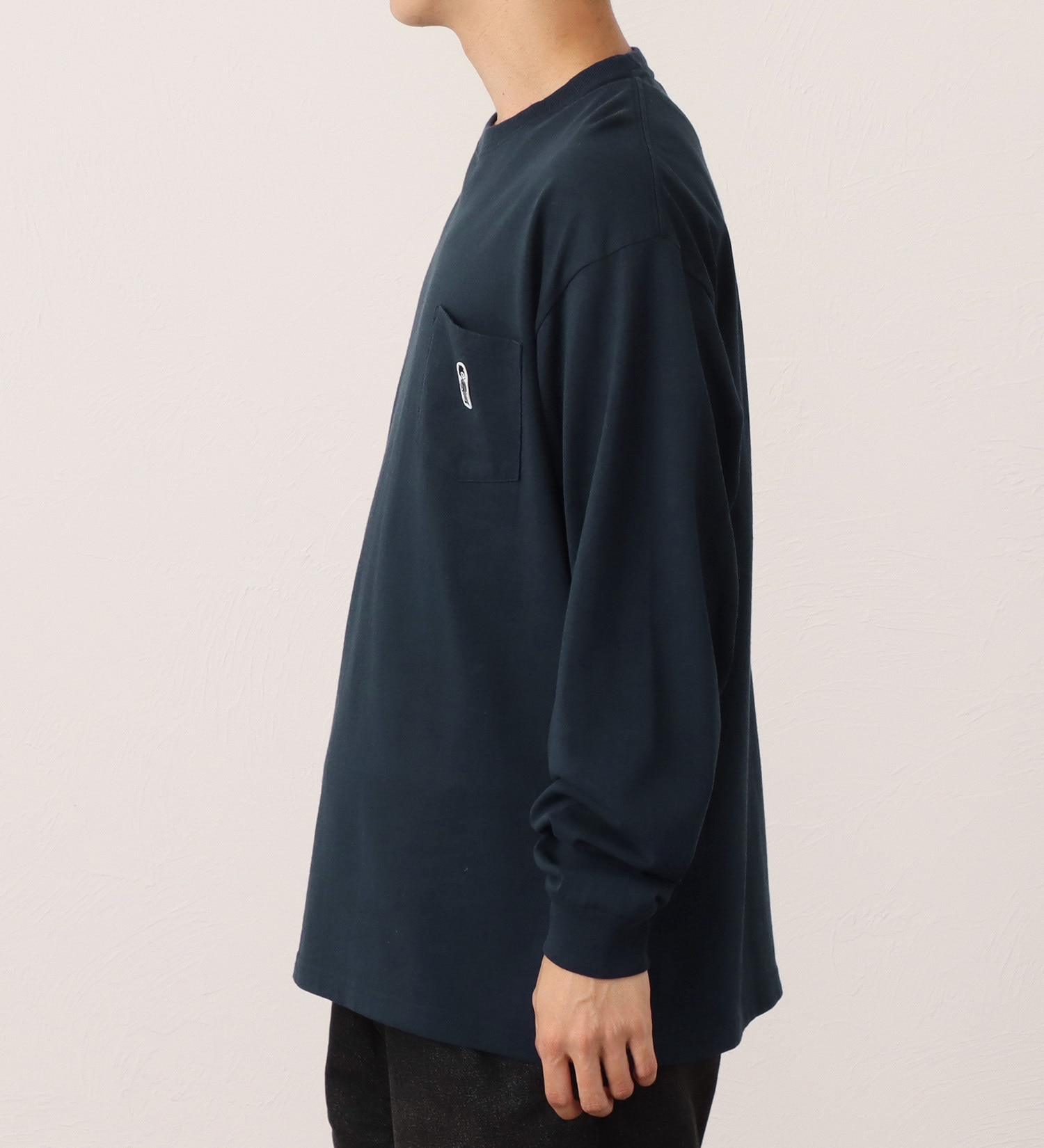 EDWIN(エドウイン)のワッペン付きポケット 長袖Tシャツ|トップス/Tシャツ/カットソー/メンズ|ネイビー