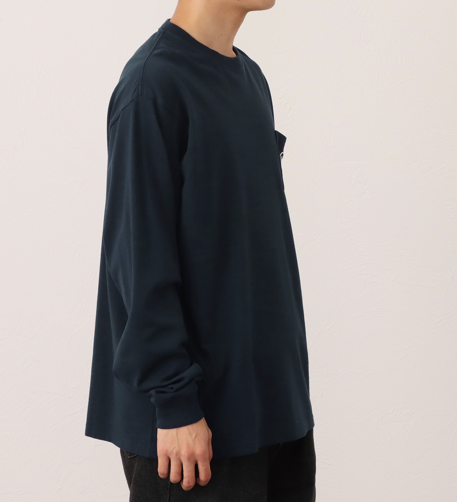 EDWIN(エドウイン)のワッペン付きポケット 長袖Tシャツ|トップス/Tシャツ/カットソー/メンズ|ネイビー