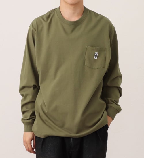 EDWIN(エドウイン)のワッペン付きポケット 長袖Tシャツ|トップス/Tシャツ/カットソー/メンズ|オリーブ