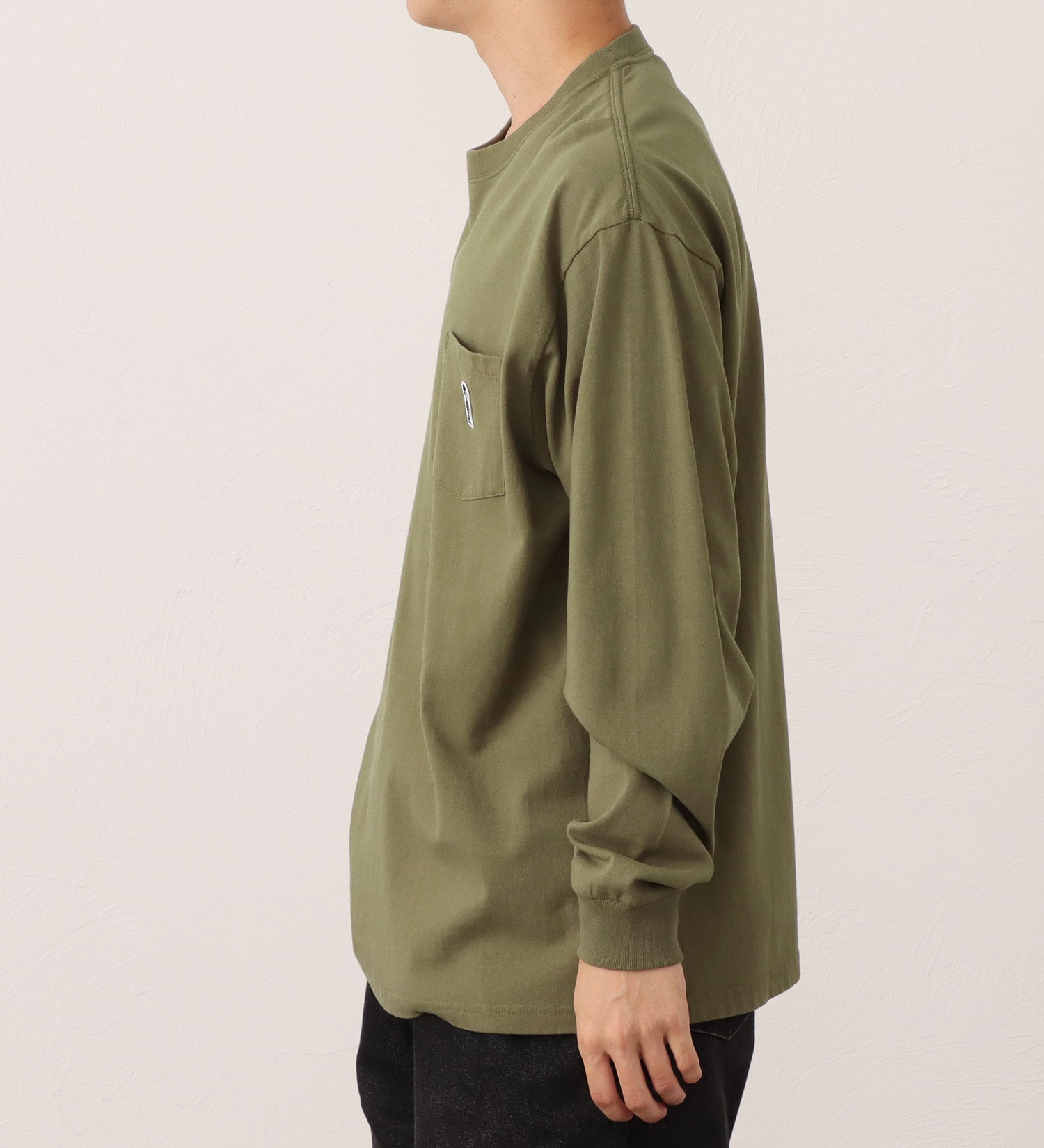 EDWIN(エドウイン)のワッペン付きポケット 長袖Tシャツ|トップス/Tシャツ/カットソー/メンズ|オリーブ