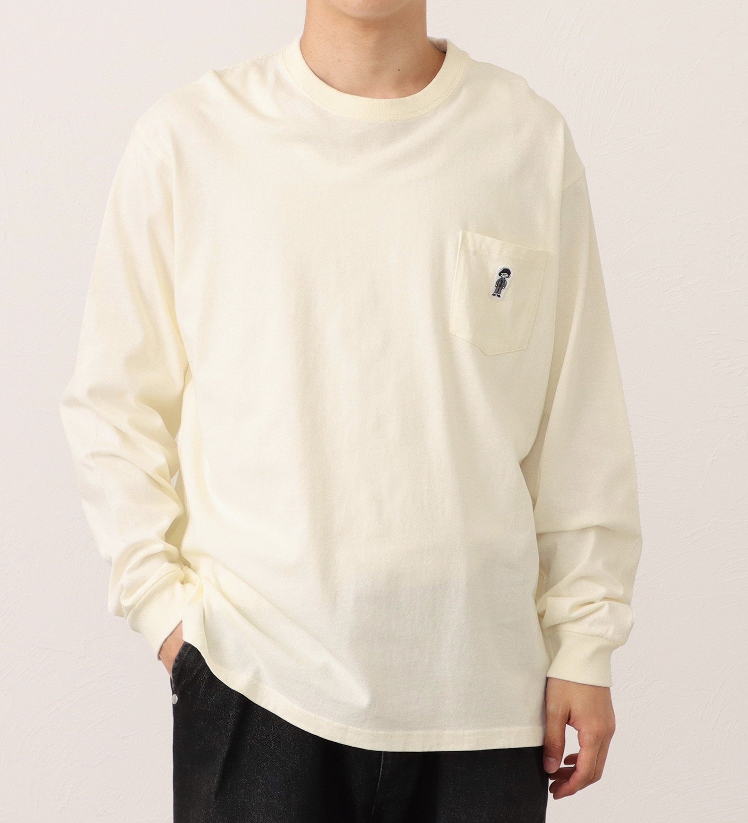 EDWIN(エドウイン)のワッペン付きポケット 長袖Tシャツ|トップス/Tシャツ/カットソー/メンズ|オフホワイト