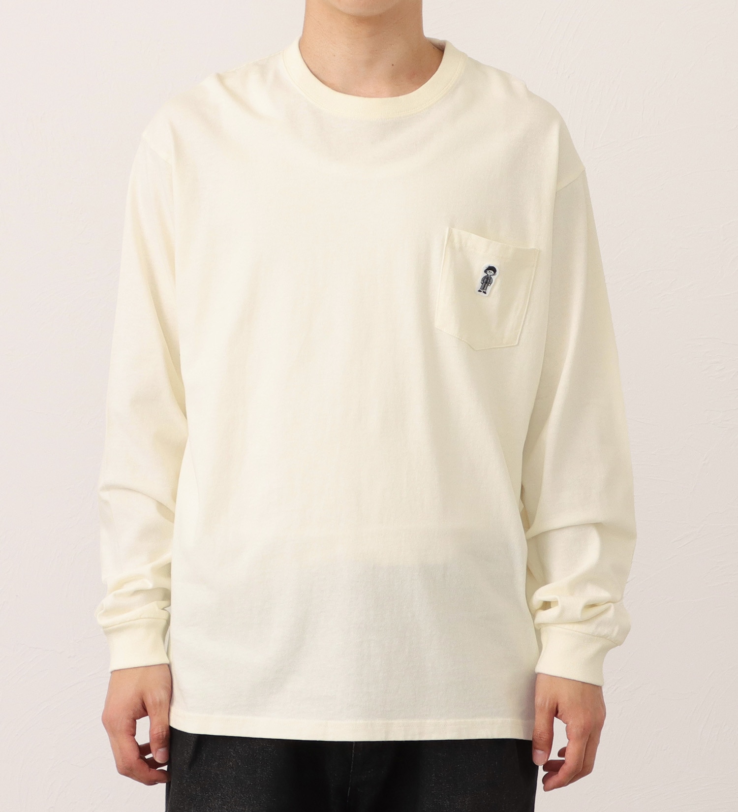 EDWIN(エドウイン)のワッペン付きポケット 長袖Tシャツ|トップス/Tシャツ/カットソー/メンズ|オフホワイト