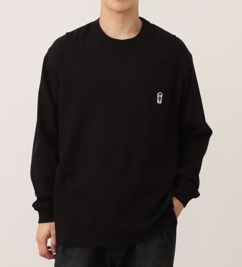 EDWIN(エドウイン)のワッペン付きポケット 長袖Tシャツ|トップス/Tシャツ/カットソー/メンズ|ブラック