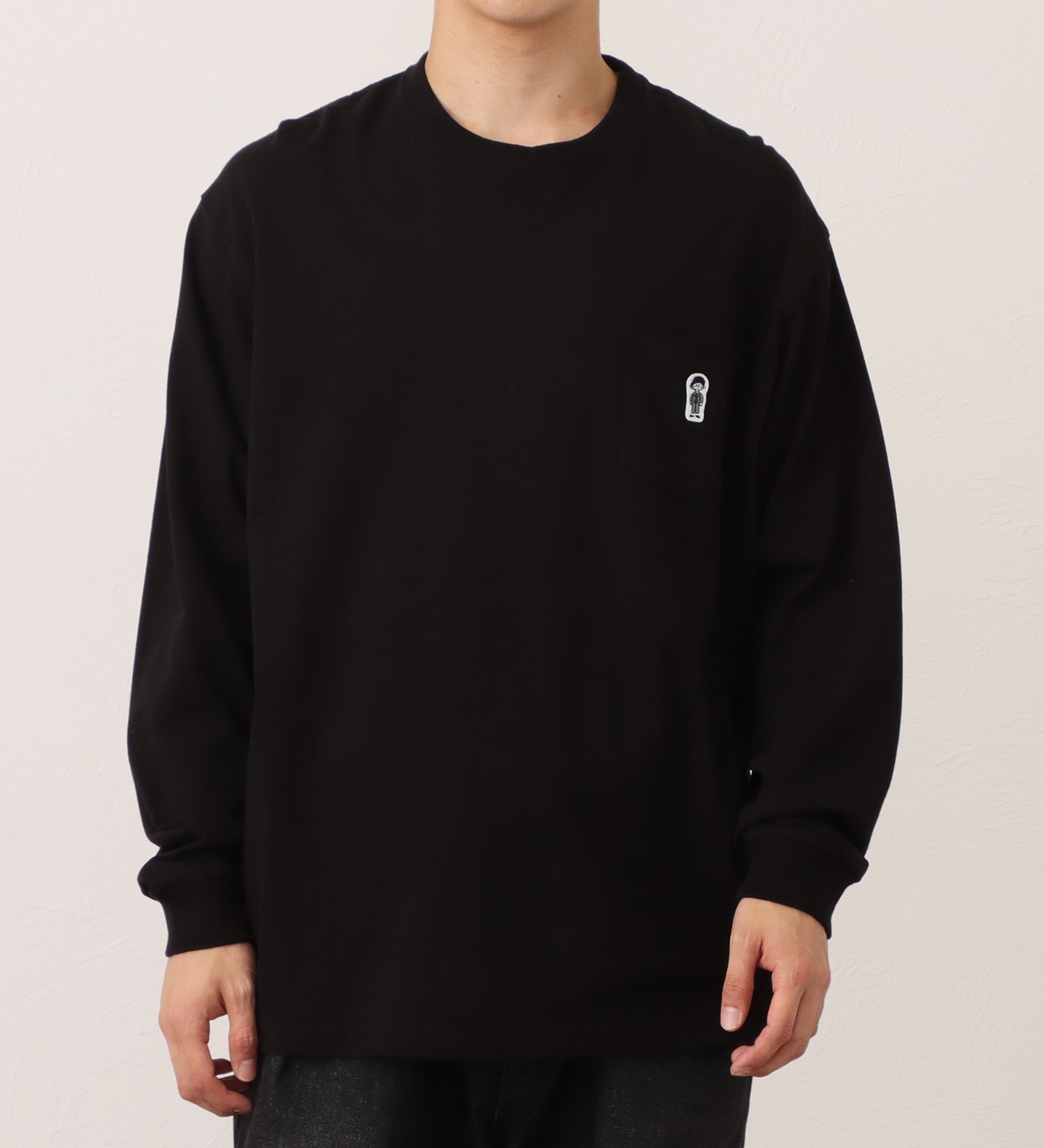 EDWIN(エドウイン)のワッペン付きポケット 長袖Tシャツ|トップス/Tシャツ/カットソー/メンズ|ブラック