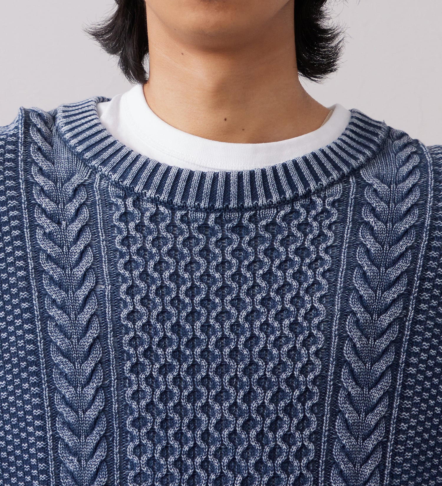 EDWIN(エドウイン)のインディゴライク クルーネックニット|トップス/ニット/セーター/メンズ|インディゴブルー