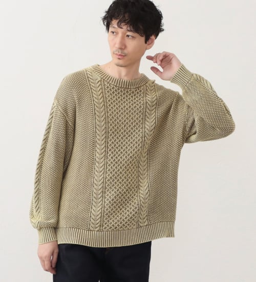 EDWIN(エドウイン)のインディゴライク クルーネックニット|トップス/ニット/セーター/メンズ|オリーブ