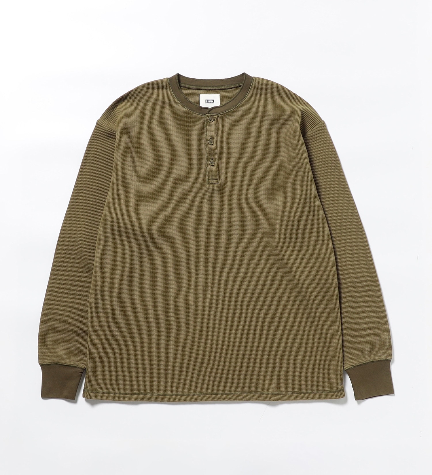 EDWIN(エドウイン)の長袖ワッフル ヘンリーネックTシャツ|トップス/Tシャツ/カットソー/メンズ|ダークグリーン