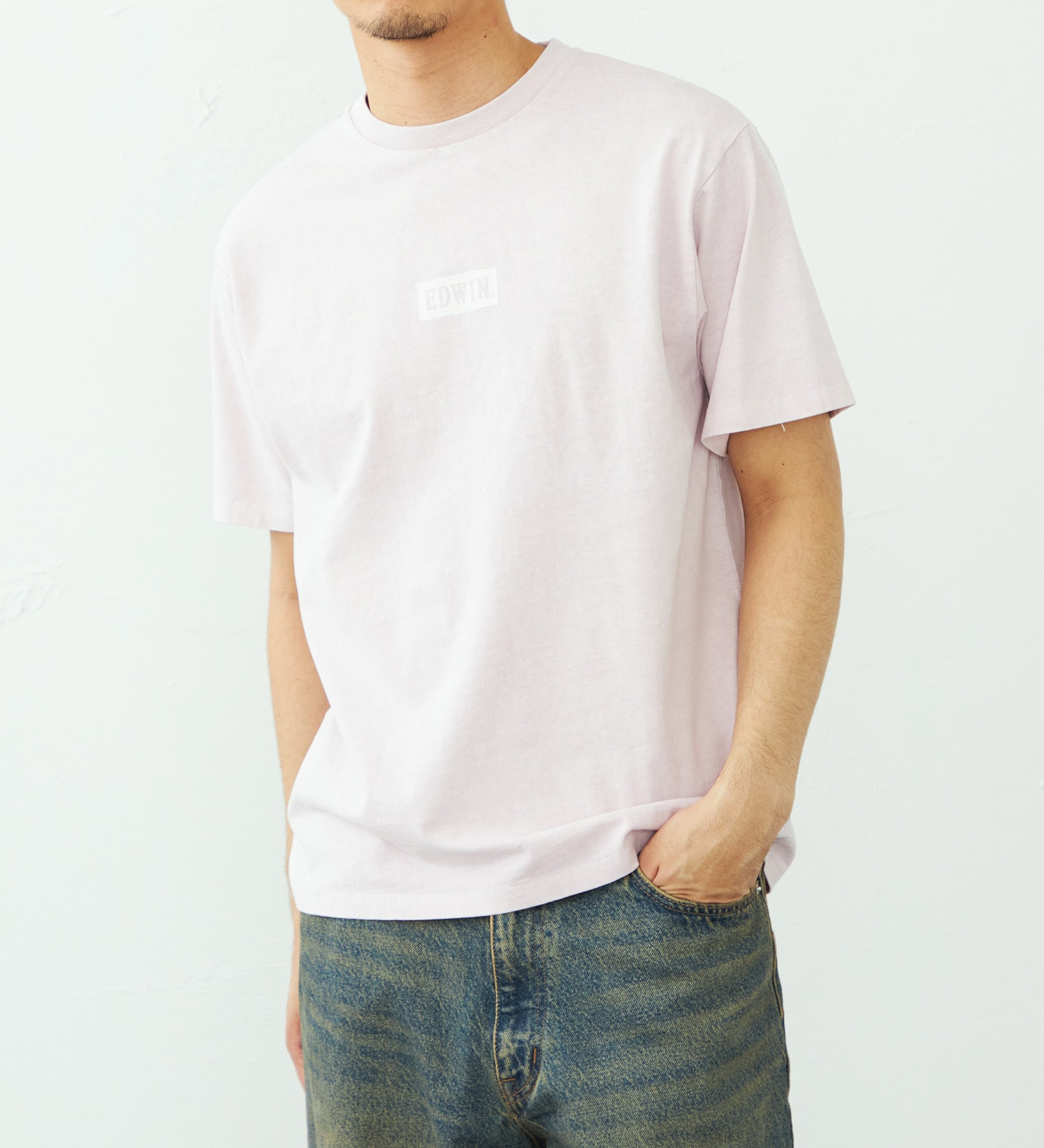 EDWIN(エドウイン)のボックスロゴ Tシャツ 半袖|トップス/Tシャツ/カットソー/メンズ|ピンク