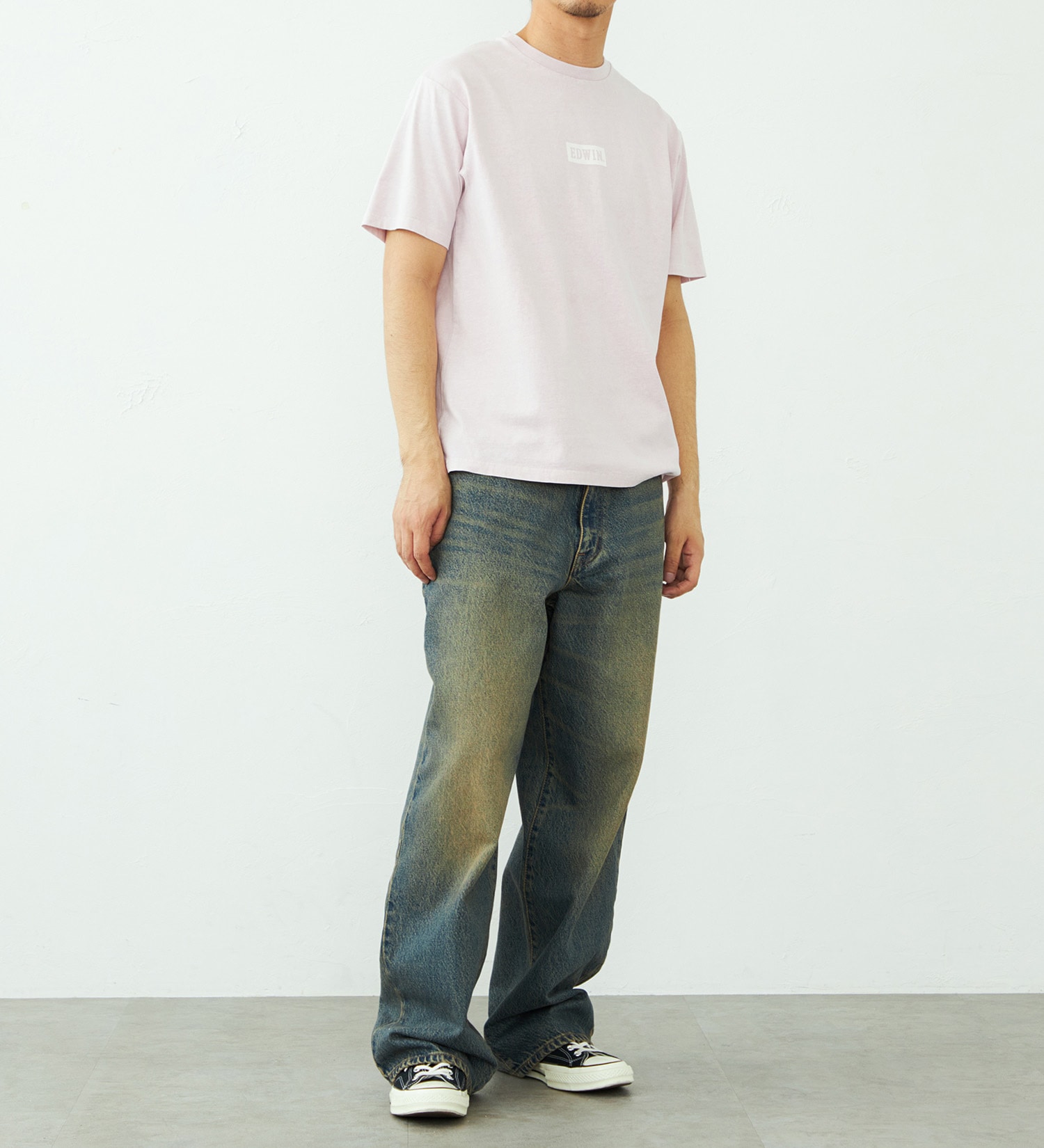 EDWIN(エドウイン)のボックスロゴ Tシャツ 半袖|トップス/Tシャツ/カットソー/メンズ|ピンク