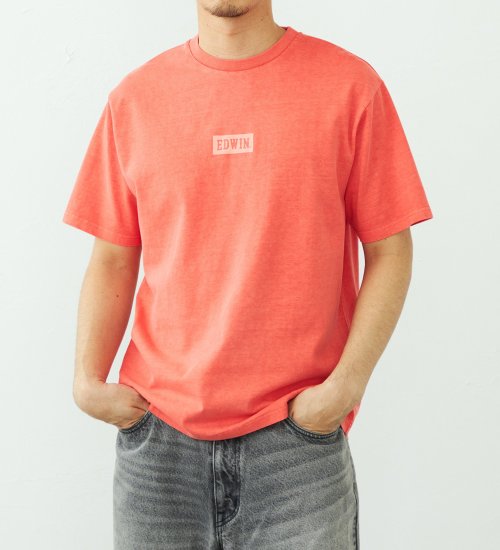EDWIN(エドウイン)のボックスロゴ Tシャツ 半袖|トップス/Tシャツ/カットソー/メンズ|オレンジ