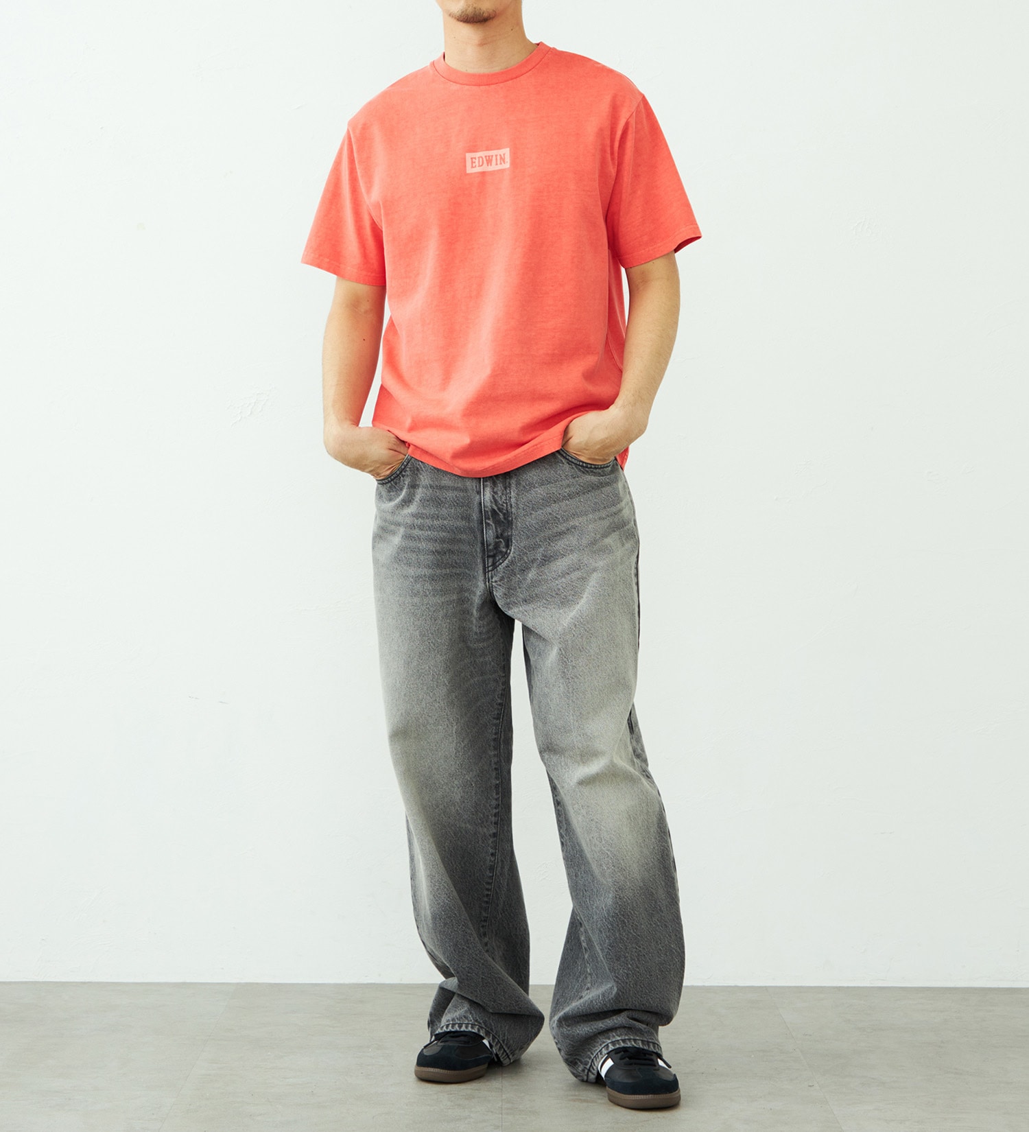 EDWIN(エドウイン)のボックスロゴ Tシャツ 半袖|トップス/Tシャツ/カットソー/メンズ|オレンジ