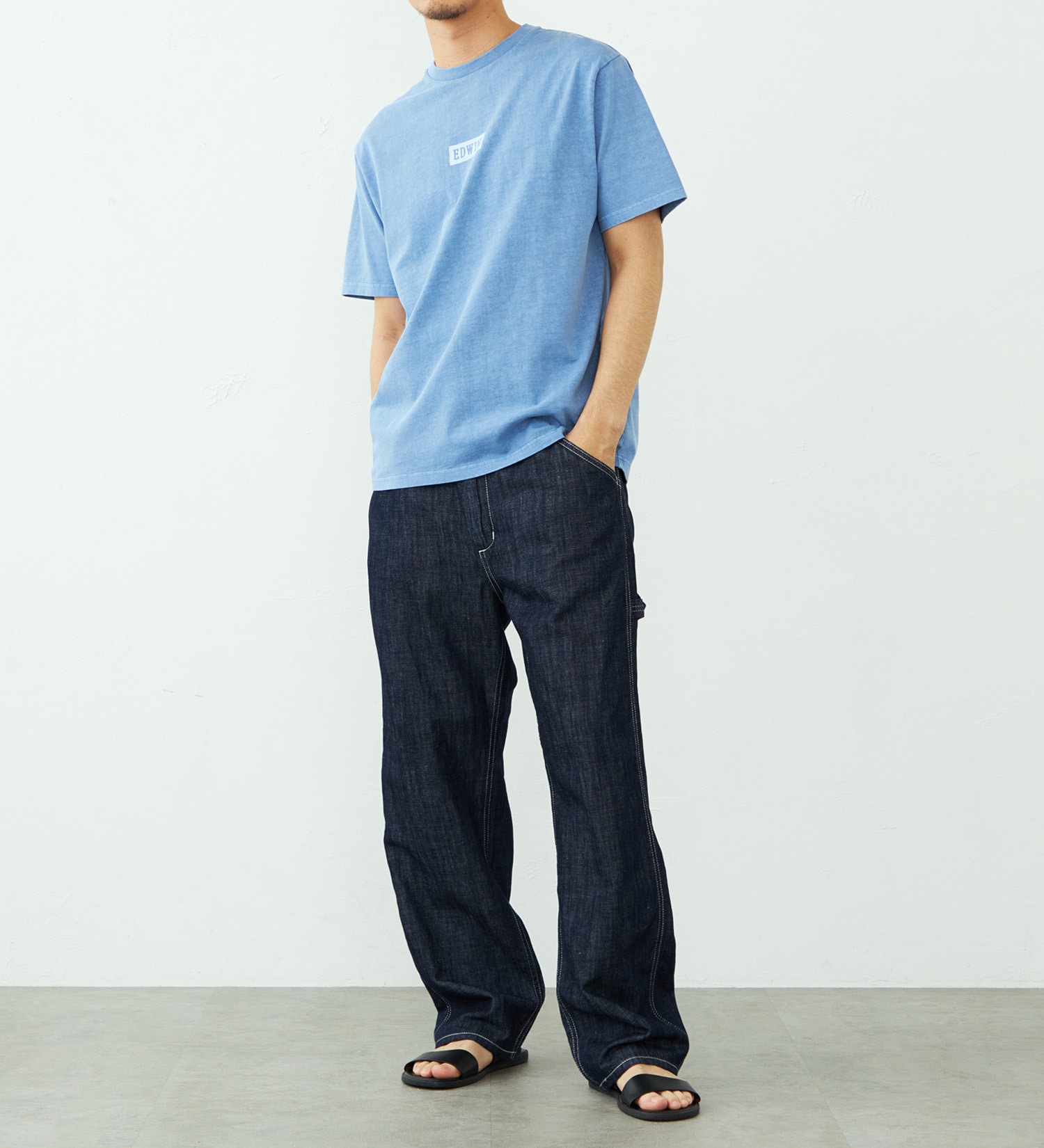 EDWIN(エドウイン)のボックスロゴ Tシャツ 半袖|トップス/Tシャツ/カットソー/メンズ|ブルー