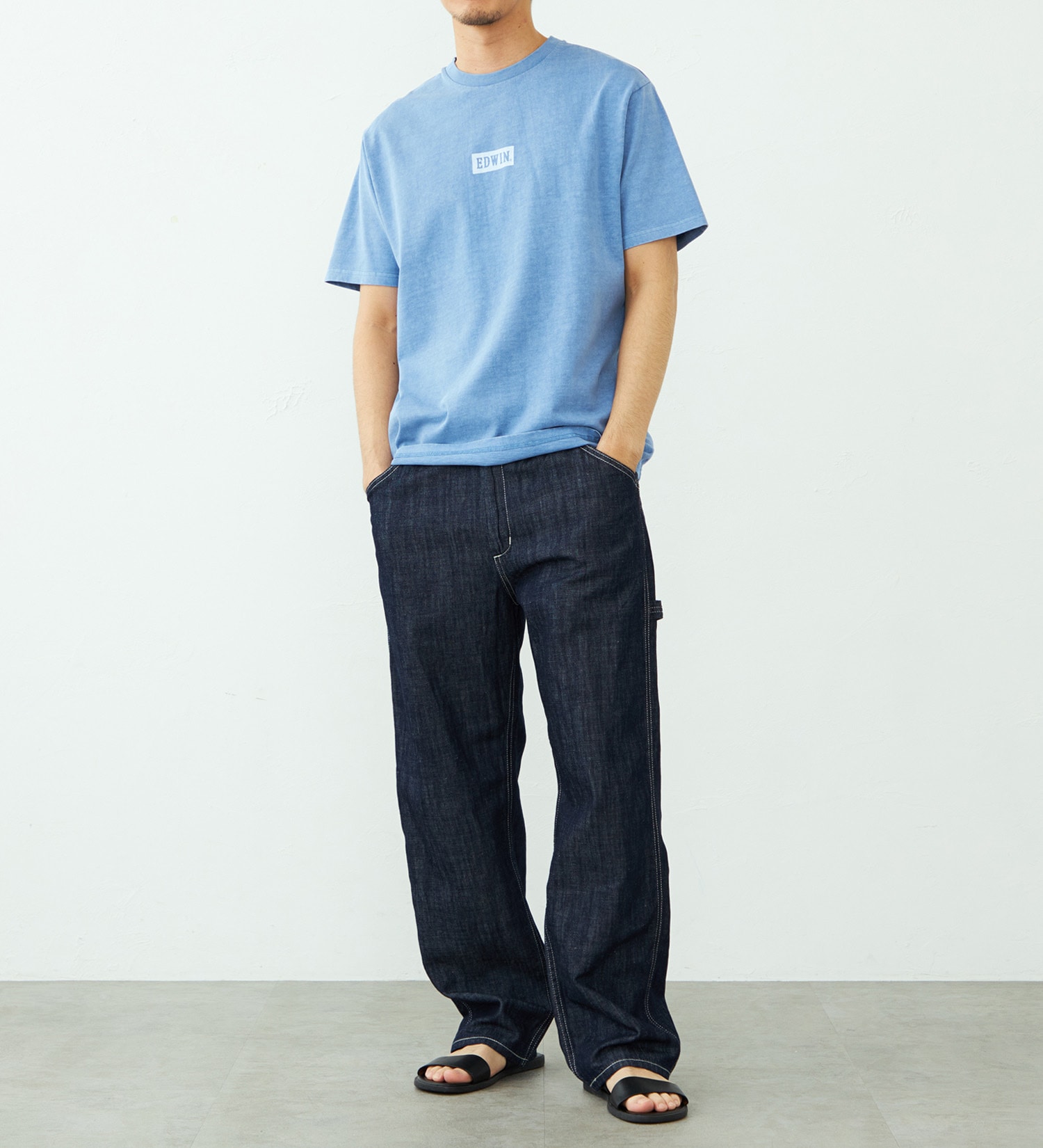 EDWIN(エドウイン)のボックスロゴ Tシャツ 半袖|トップス/Tシャツ/カットソー/メンズ|ブルー