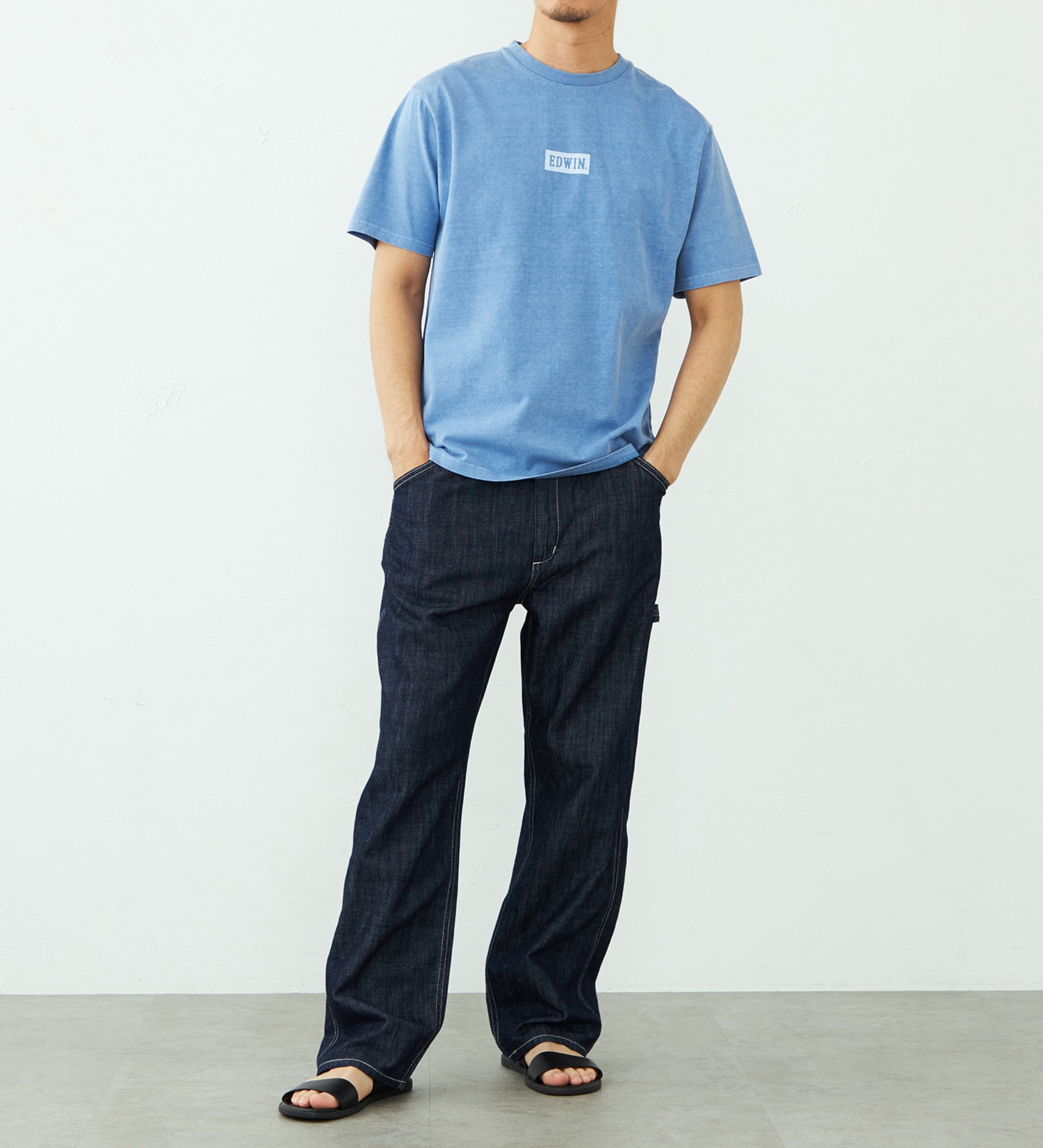 EDWIN(エドウイン)のボックスロゴ Tシャツ 半袖|トップス/Tシャツ/カットソー/メンズ|ブルー