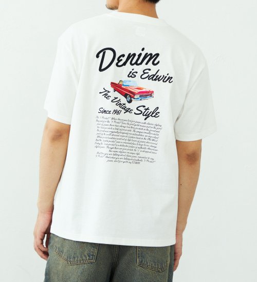 EDWIN(エドウイン)のバックプリント Tシャツ 半袖 刺繍|トップス/Tシャツ/カットソー/メンズ|ホワイト