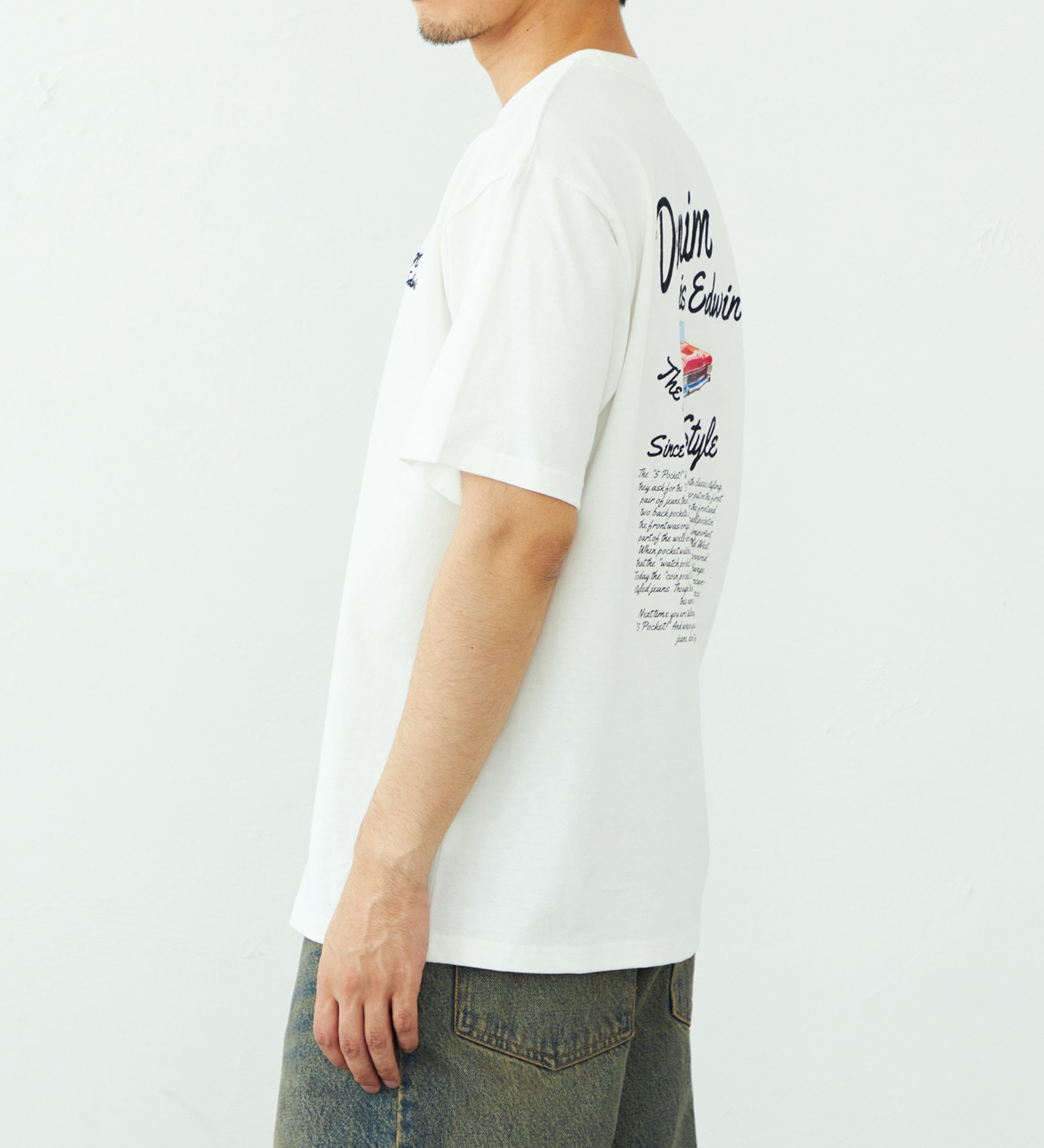 EDWIN(エドウイン)のバックプリント Tシャツ 半袖 刺繍|トップス/Tシャツ/カットソー/メンズ|ホワイト