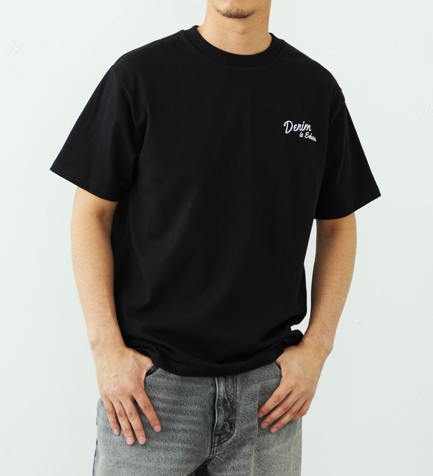 EDWIN(エドウイン)のバックプリント Tシャツ 半袖 刺繍|トップス/Tシャツ/カットソー/メンズ|ブラック