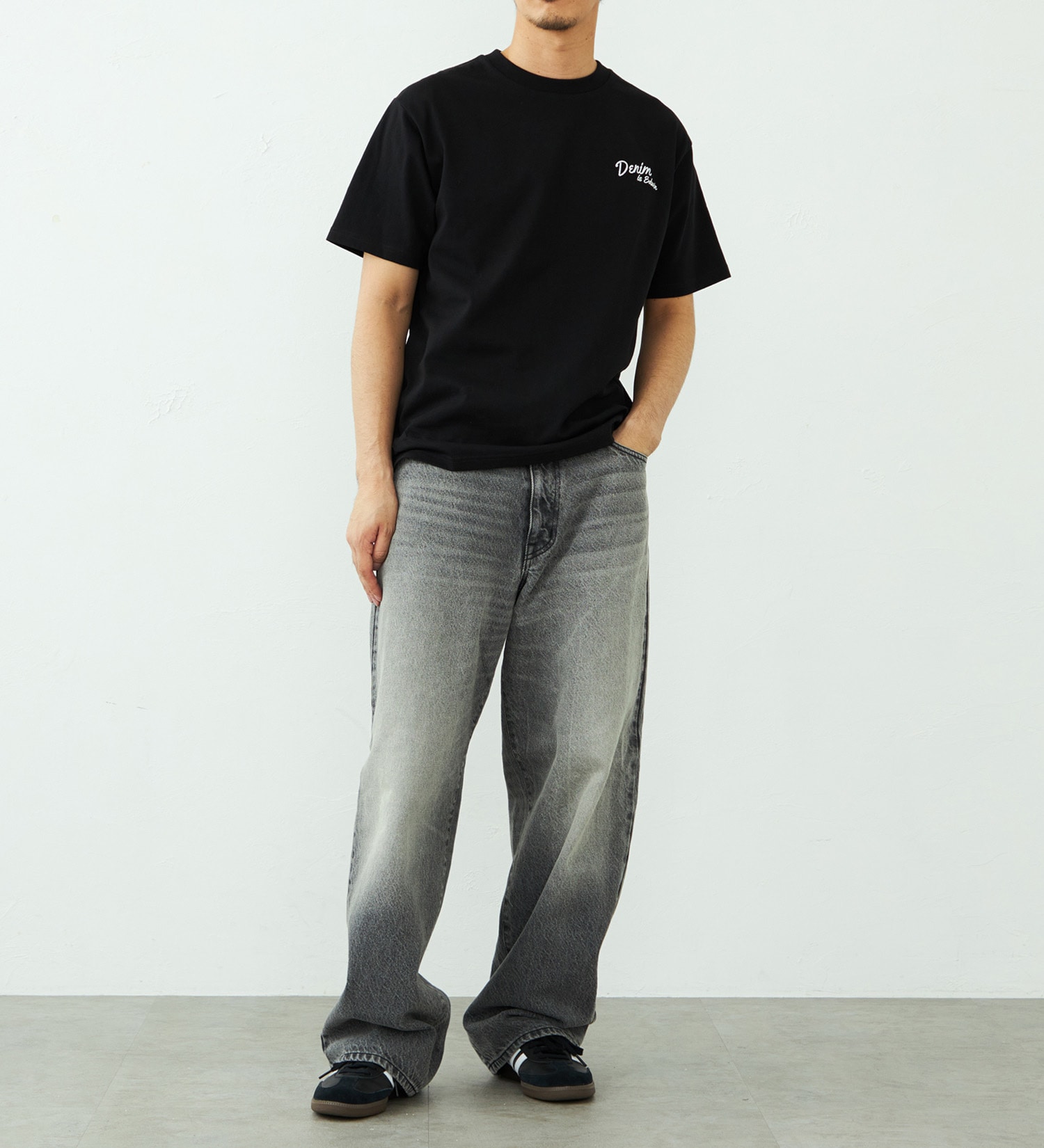 EDWIN(エドウイン)のバックプリント Tシャツ 半袖 刺繍|トップス/Tシャツ/カットソー/メンズ|ブラック