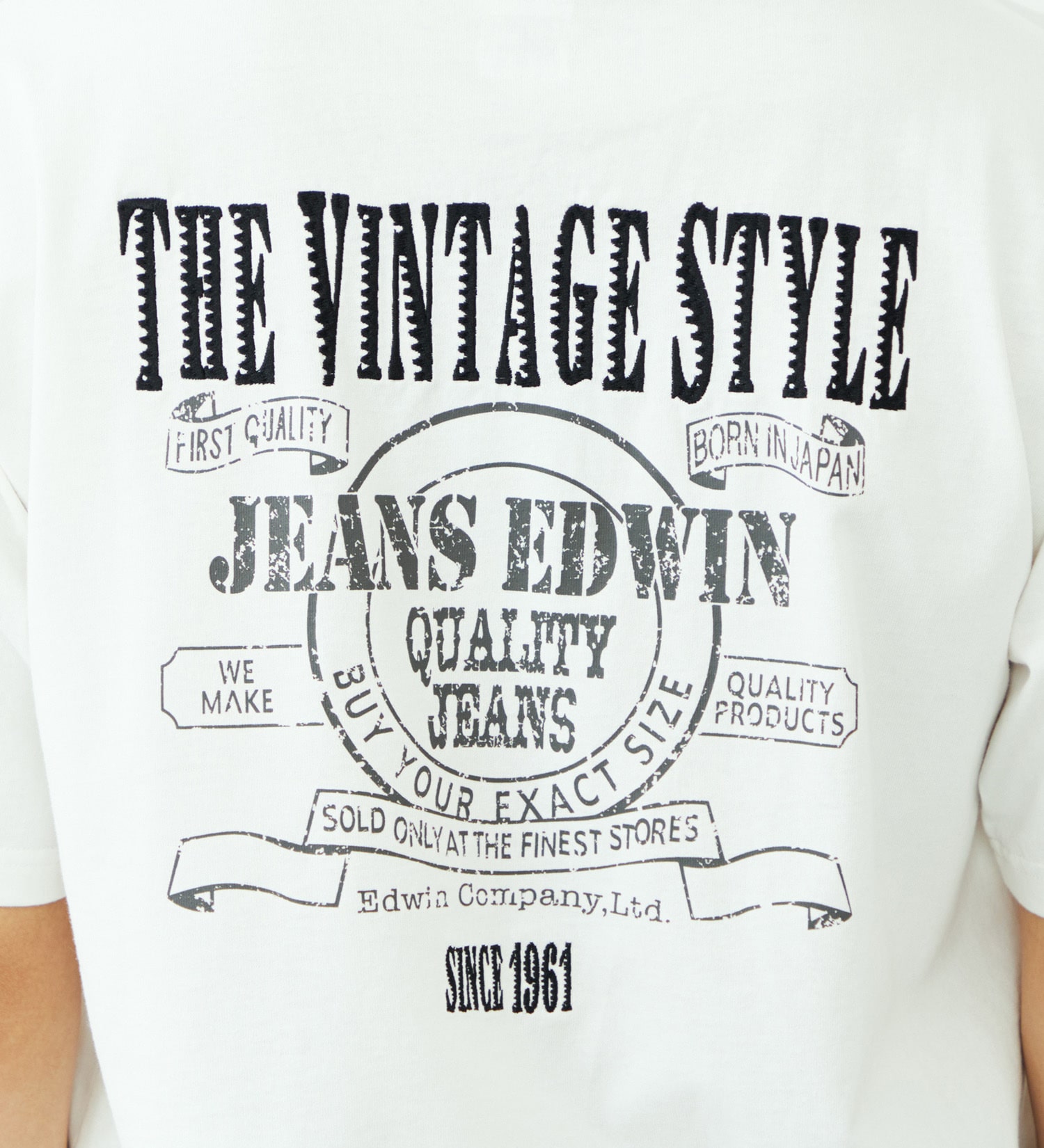 EDWIN(エドウイン)のバックプリント Tシャツ 半袖 刺繍|トップス/Tシャツ/カットソー/メンズ|ホワイト