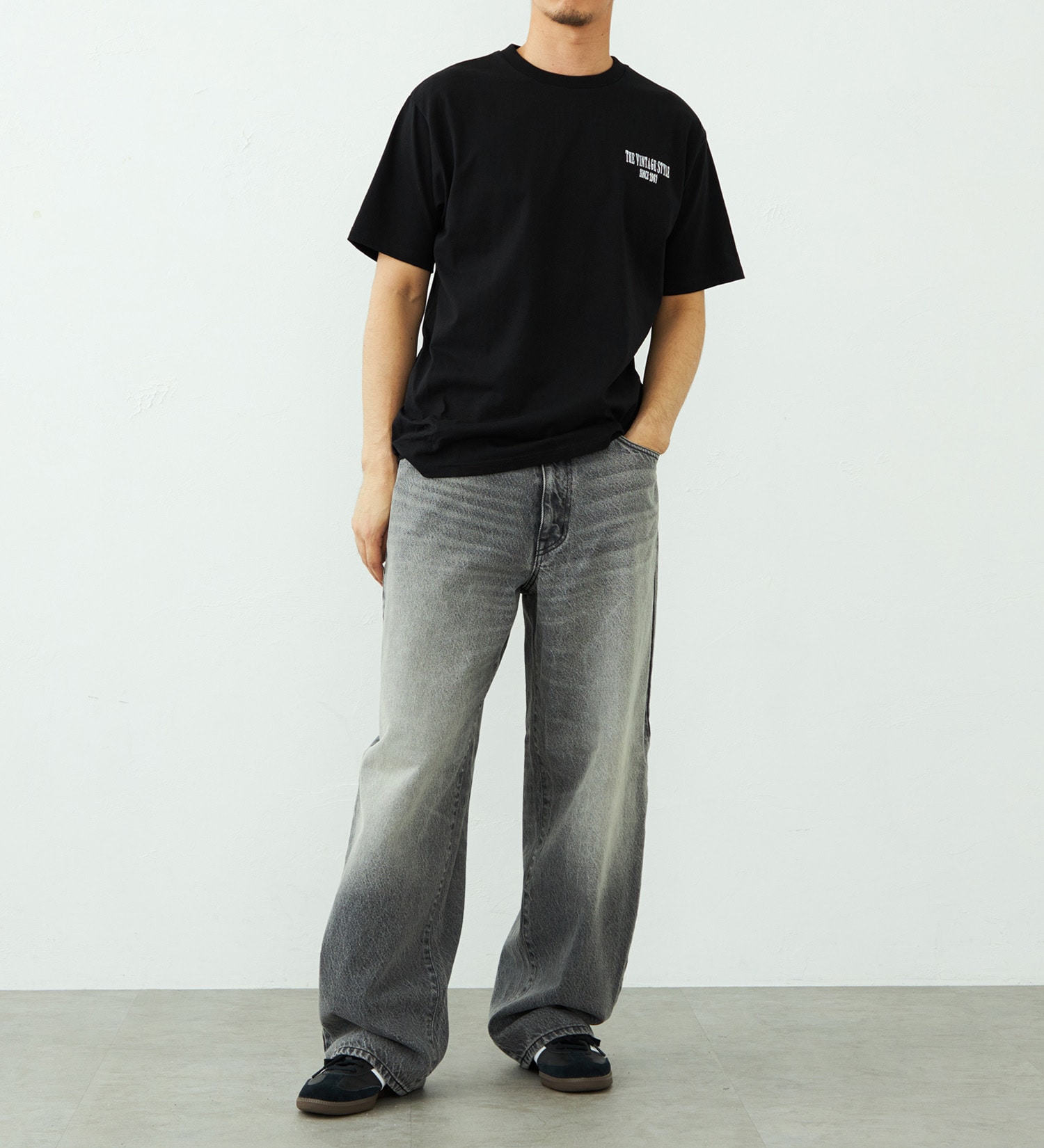 EDWIN(エドウイン)のバックプリント Tシャツ 半袖 刺繍|トップス/Tシャツ/カットソー/メンズ|ブラック