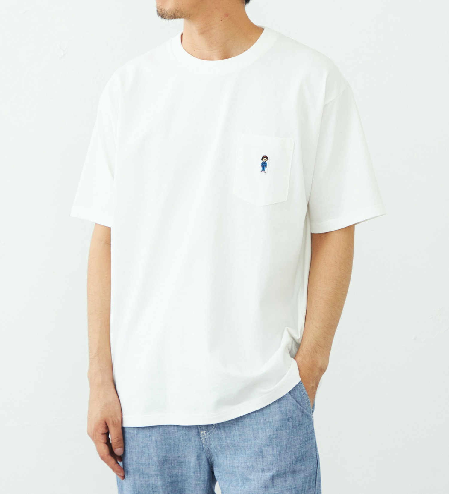 EDWIN(エドウイン)のワンポイント ポケットTシャツ 半袖|トップス/Tシャツ/カットソー/メンズ|ホワイト