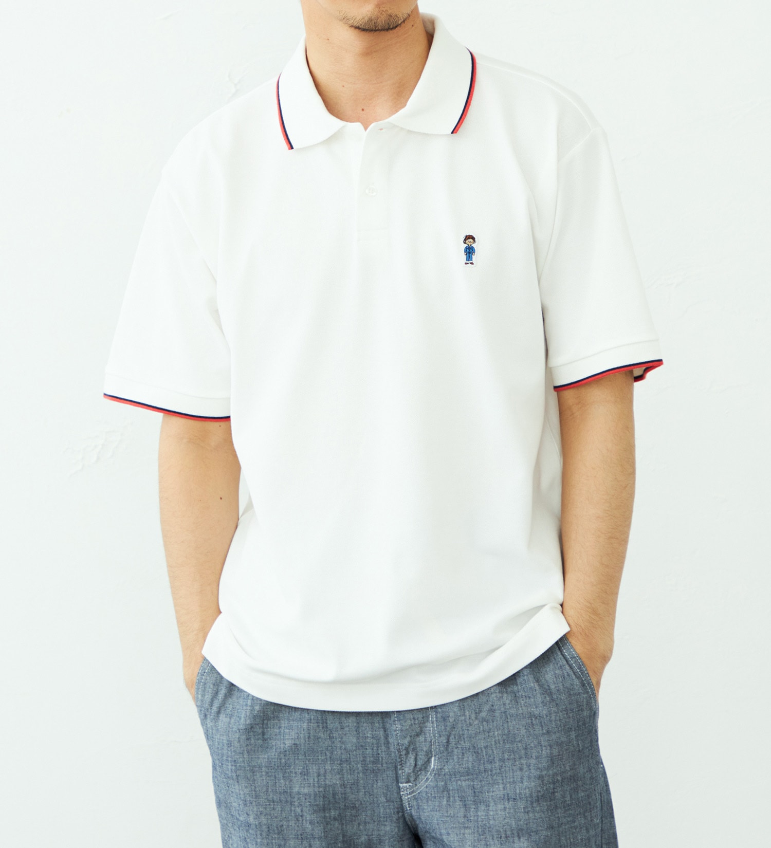 EDWIN(エドウイン)のワンポイント ポロシャツ 半袖|トップス/ポロシャツ/メンズ|ホワイト