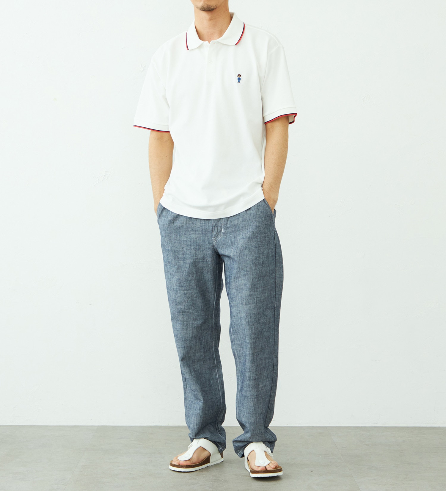EDWIN(エドウイン)のワンポイント ポロシャツ 半袖|トップス/ポロシャツ/メンズ|ホワイト