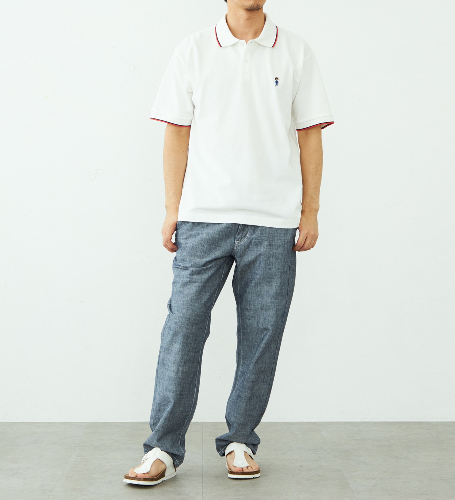 EDWIN(エドウイン)のワンポイント ポロシャツ 半袖|トップス/ポロシャツ/メンズ|ホワイト