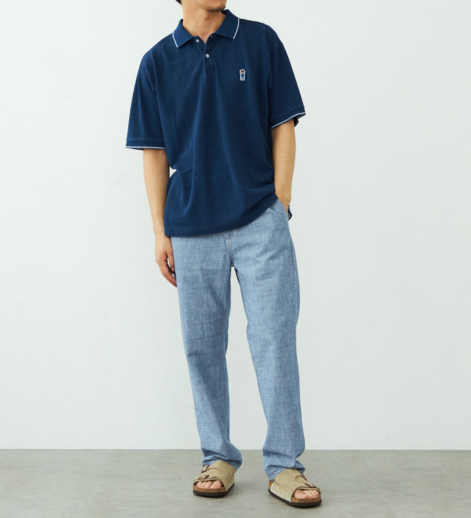 EDWIN(エドウイン)のワンポイント ポロシャツ 半袖|トップス/ポロシャツ/メンズ|ブルー