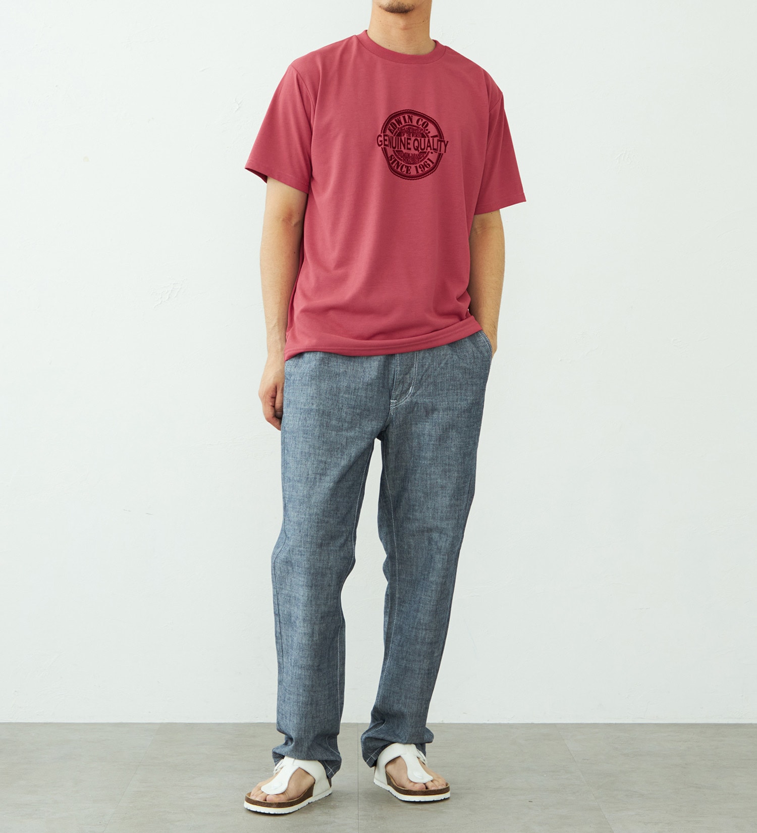 EDWIN(エドウイン)のプリントTシャツ 半袖|トップス/Tシャツ/カットソー/メンズ|レッド