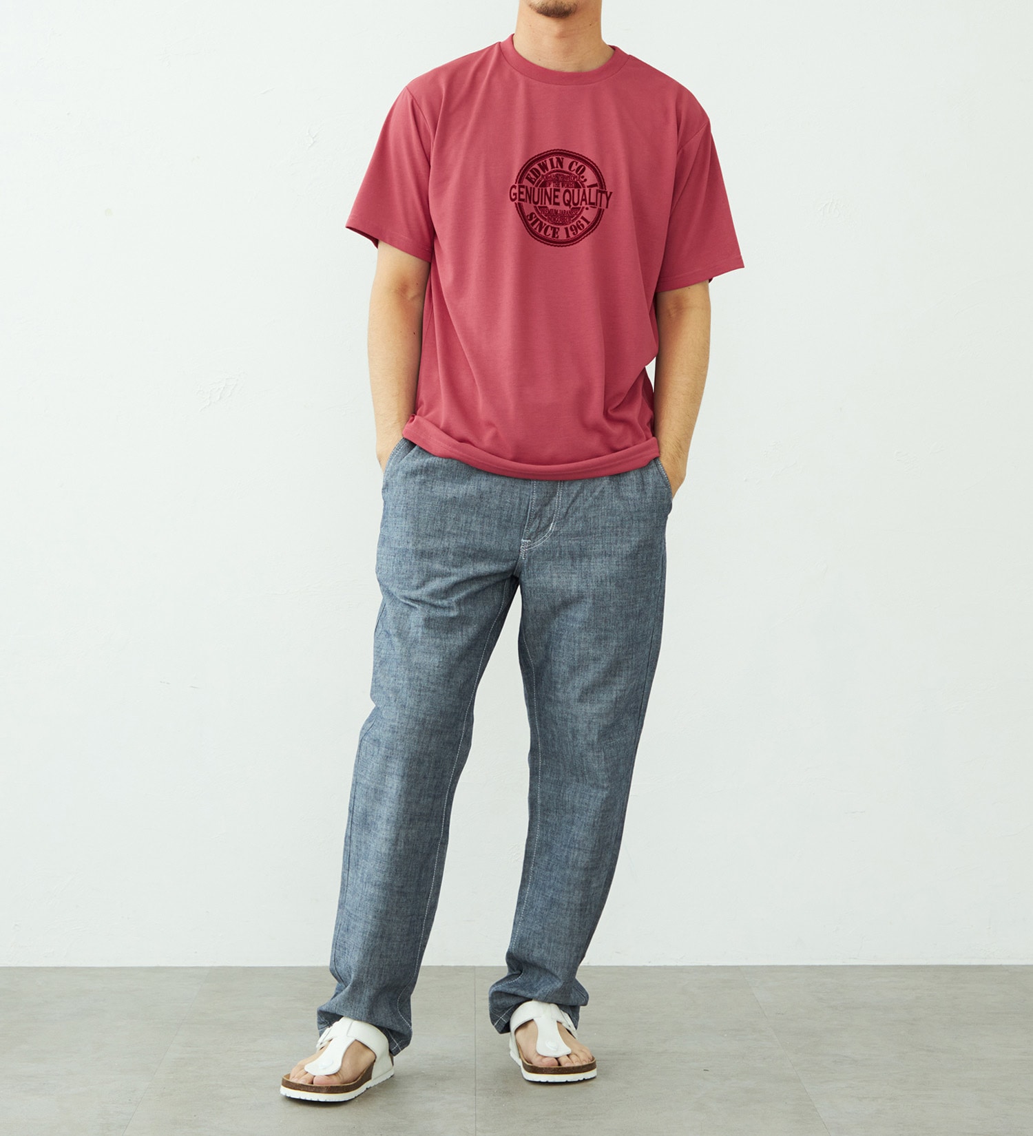 EDWIN(エドウイン)のプリントTシャツ 半袖|トップス/Tシャツ/カットソー/メンズ|レッド