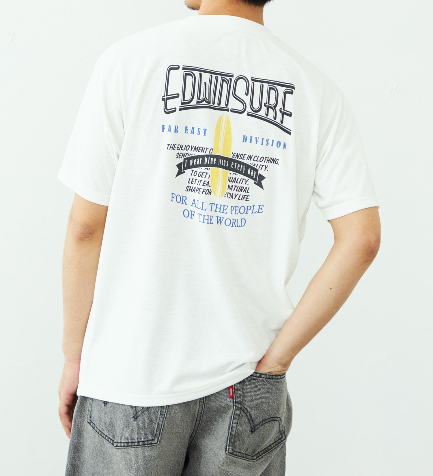 EDWIN(エドウイン)のバックプリント Tシャツ 半袖 速乾|トップス/Tシャツ/カットソー/メンズ|ホワイト