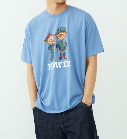 EDWIN(エドウイン)のプリント Tシャツ 半袖|トップス/Tシャツ/カットソー/メンズ|ブルー