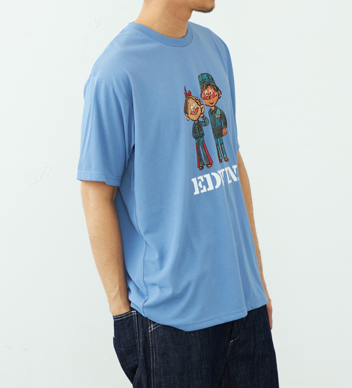 EDWIN(エドウイン)のプリント Tシャツ 半袖|トップス/Tシャツ/カットソー/メンズ|ブルー