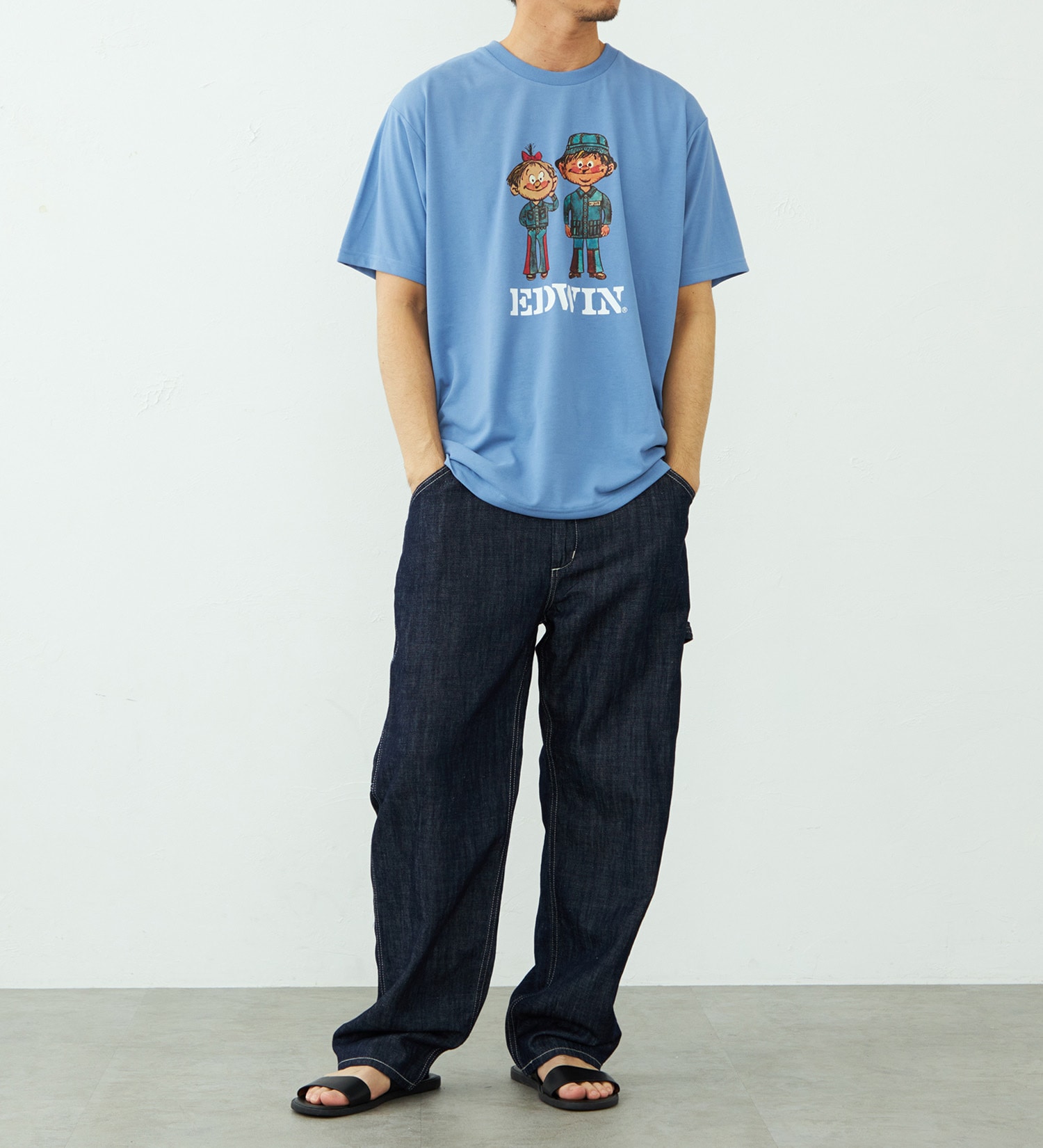 EDWIN(エドウイン)のプリント Tシャツ 半袖|トップス/Tシャツ/カットソー/メンズ|ブルー