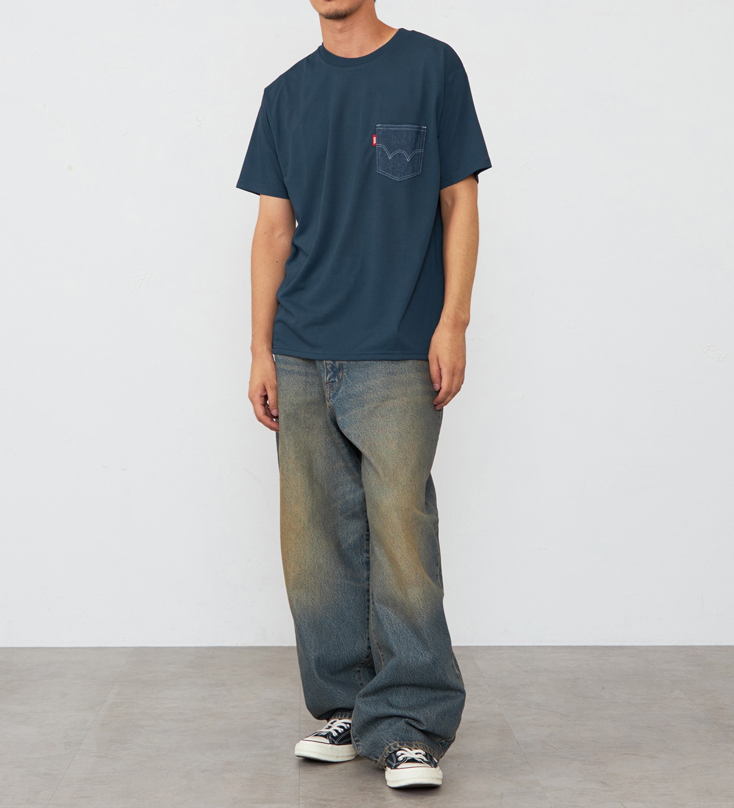 EDWIN(エドウイン)のデニムポケット Tシャツ 半袖|トップス/Tシャツ/カットソー/メンズ|ネイビー
