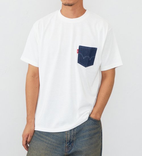 EDWIN(エドウイン)のデニムポケット Tシャツ 半袖|トップス/Tシャツ/カットソー/メンズ|ホワイト