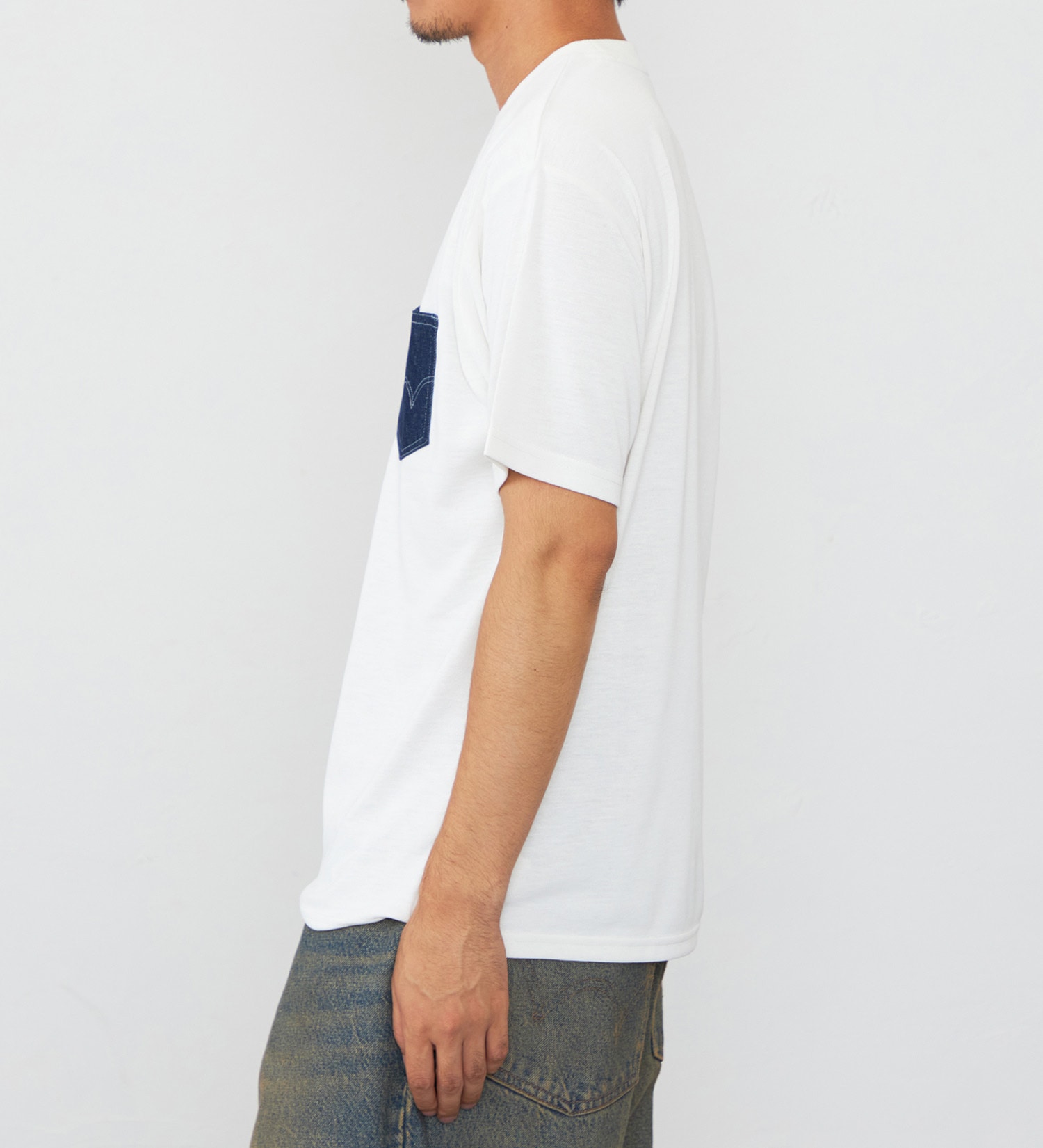 EDWIN(エドウイン)のデニムポケット Tシャツ 半袖|トップス/Tシャツ/カットソー/メンズ|ホワイト