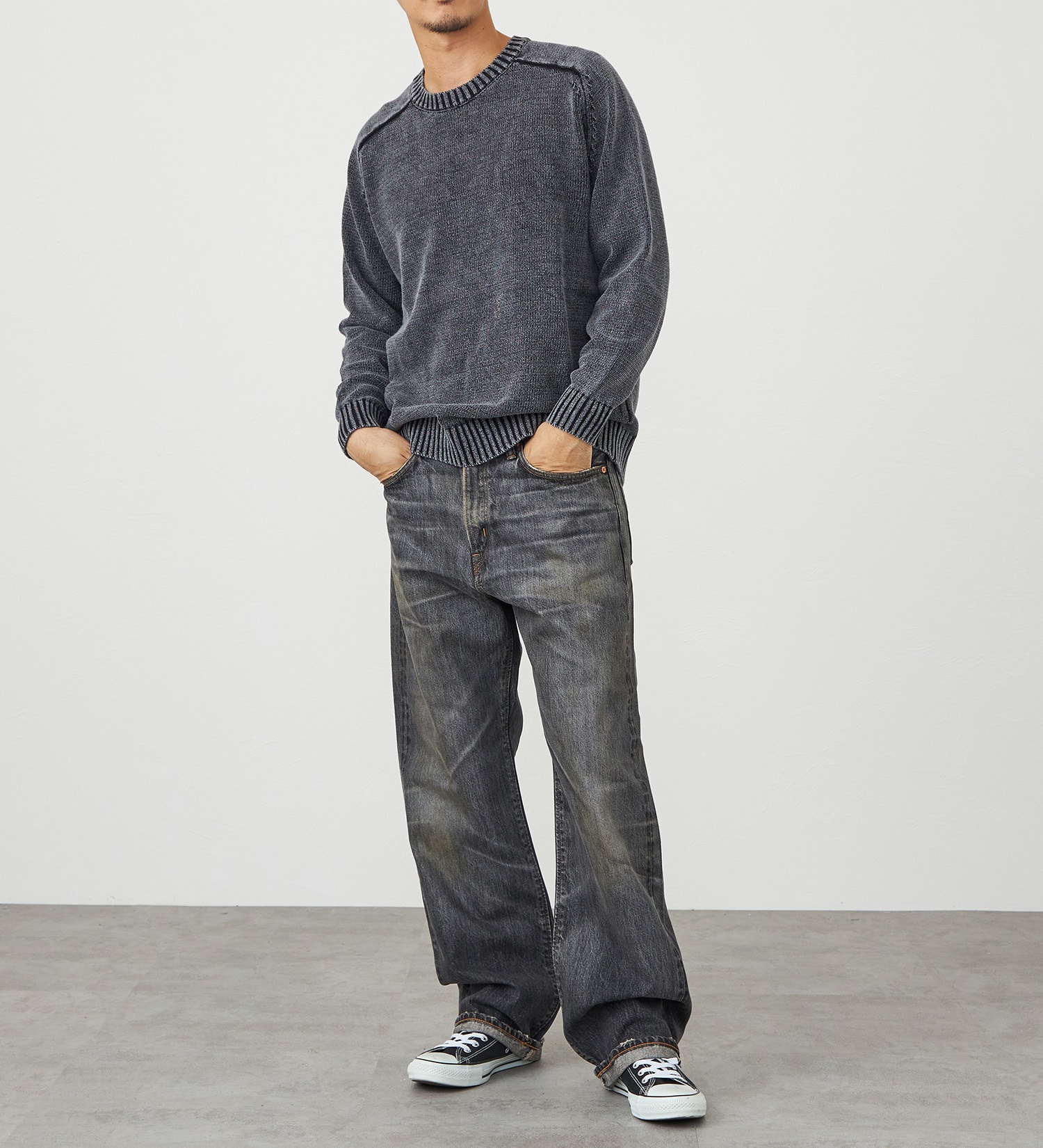 EDWIN(エドウイン)のユーズド クルーネックニット|トップス/ニット/セーター/メンズ|ブラック