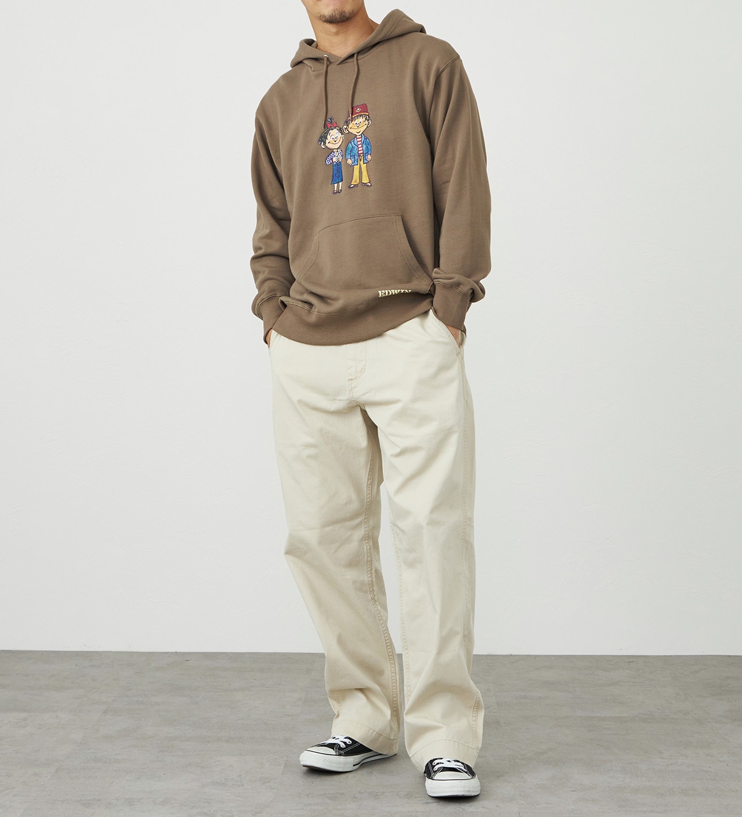 EDWIN(エドウイン)のプリントスウェットパーカー|トップス/パーカー/メンズ|ブラウン