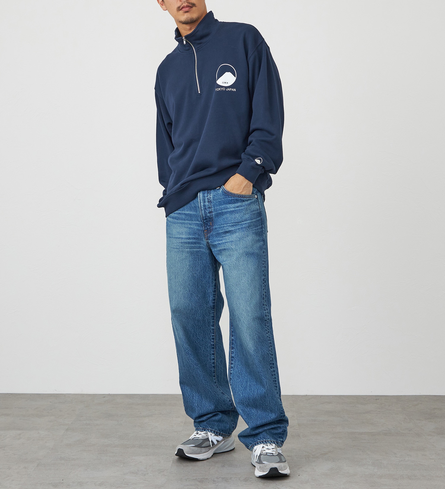 EDWIN(エドウイン)のハーフジップ スウェット|トップス/スウェット/メンズ|ネイビー