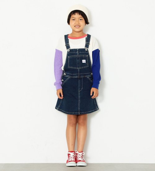 のキッズ オーバーオールスカート【110cm-130cm】|//|濃色ブルー