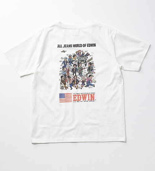 の【EDWIN 60周年限定】キッズ クルーネック 半袖Tシャツ B 【110-150cm】|//|ホワイト