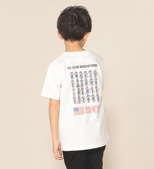 の【EDWIN 60周年限定】キッズ クルーネック 半袖Tシャツ B 【110-150cm】|//|ホワイト2