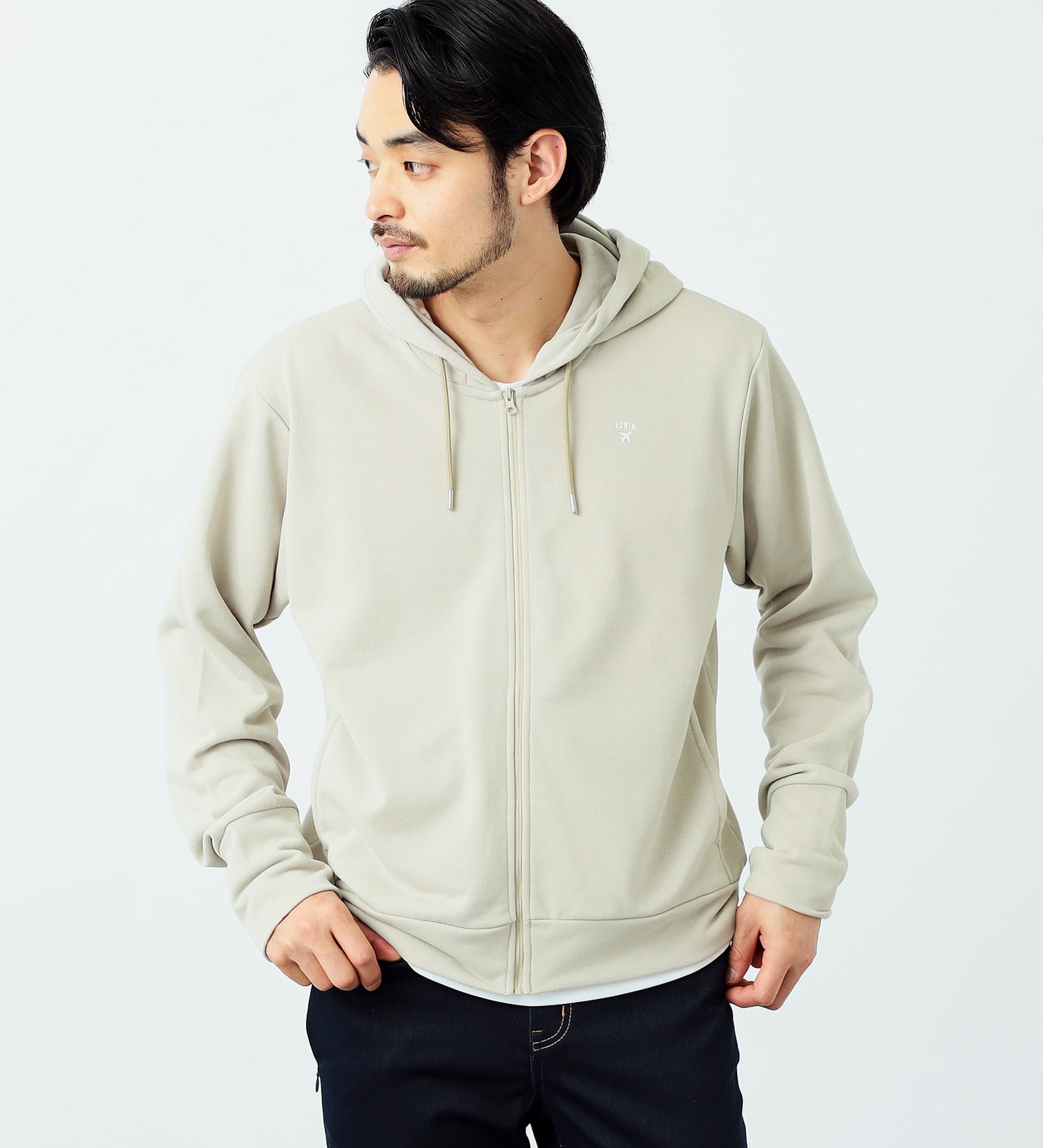 EDWIN(エドウイン)の【父の日割対象】タビデニ パーカー 軽量 旅行用フルジップパーカー【メンズ】|トップス/パーカー/メンズ|ベージュ