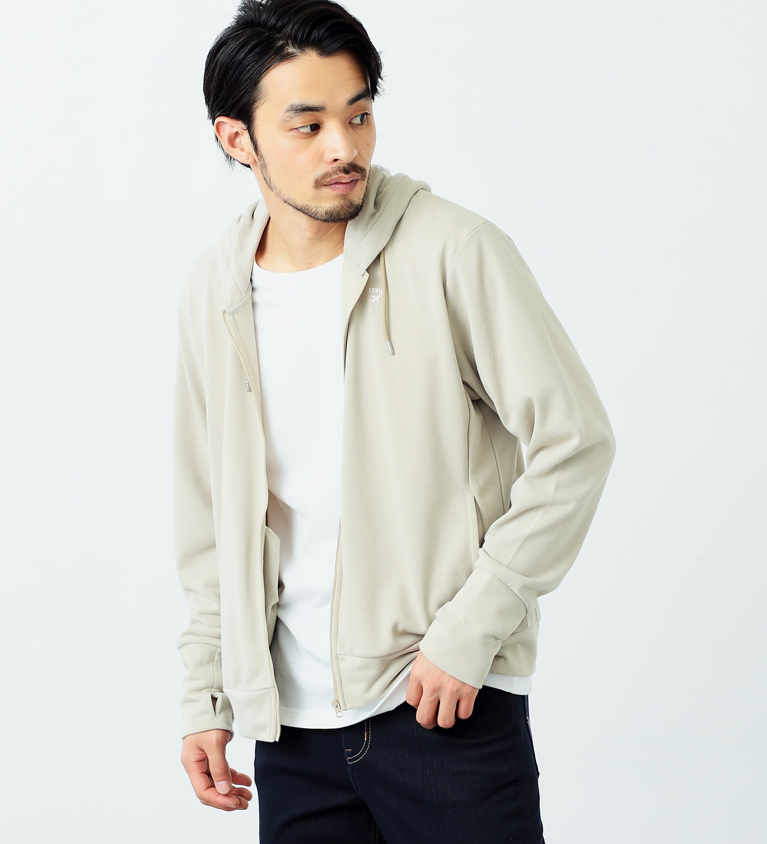 EDWIN(エドウイン)の【父の日割対象】タビデニ パーカー 軽量 旅行用フルジップパーカー【メンズ】|トップス/パーカー/メンズ|ベージュ