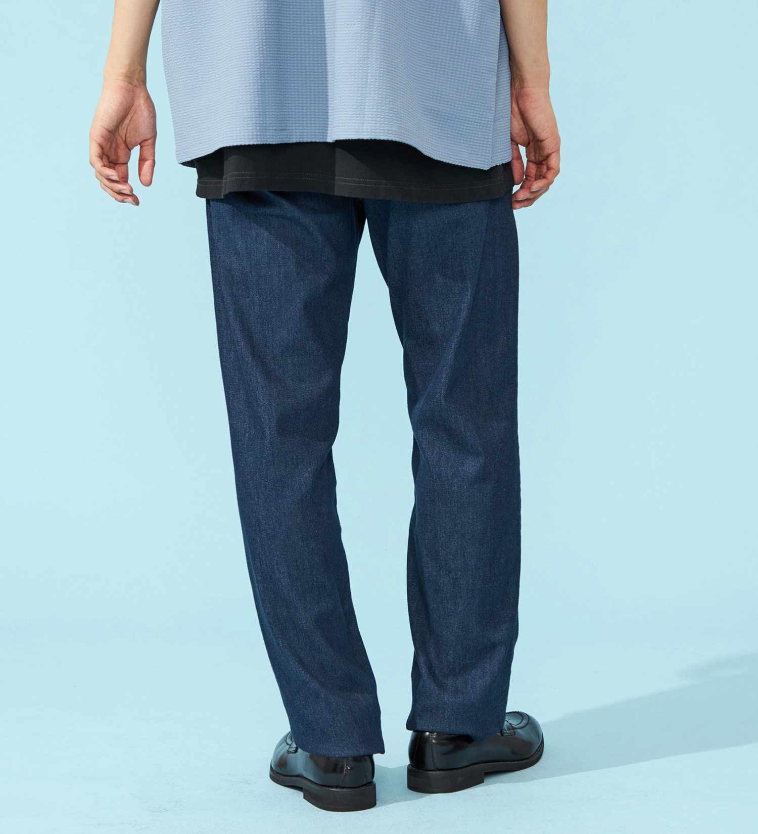 EDWIN(エドウイン)の【涼】COOLストレートデニムパンツ【アウトレット店舗・WEB限定】|パンツ/パンツ/メンズ|中色ブルー