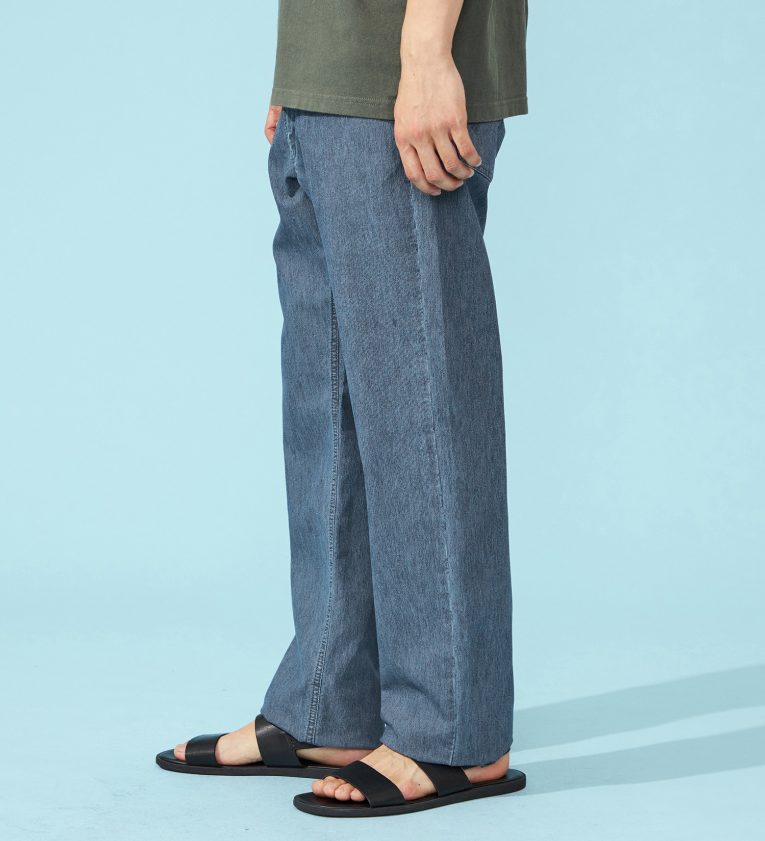 EDWIN(エドウイン)の【涼】COOLルーズストレートデニムパンツ【アウトレット店舗・WEB限定】|パンツ/パンツ/メンズ|中色ブルー