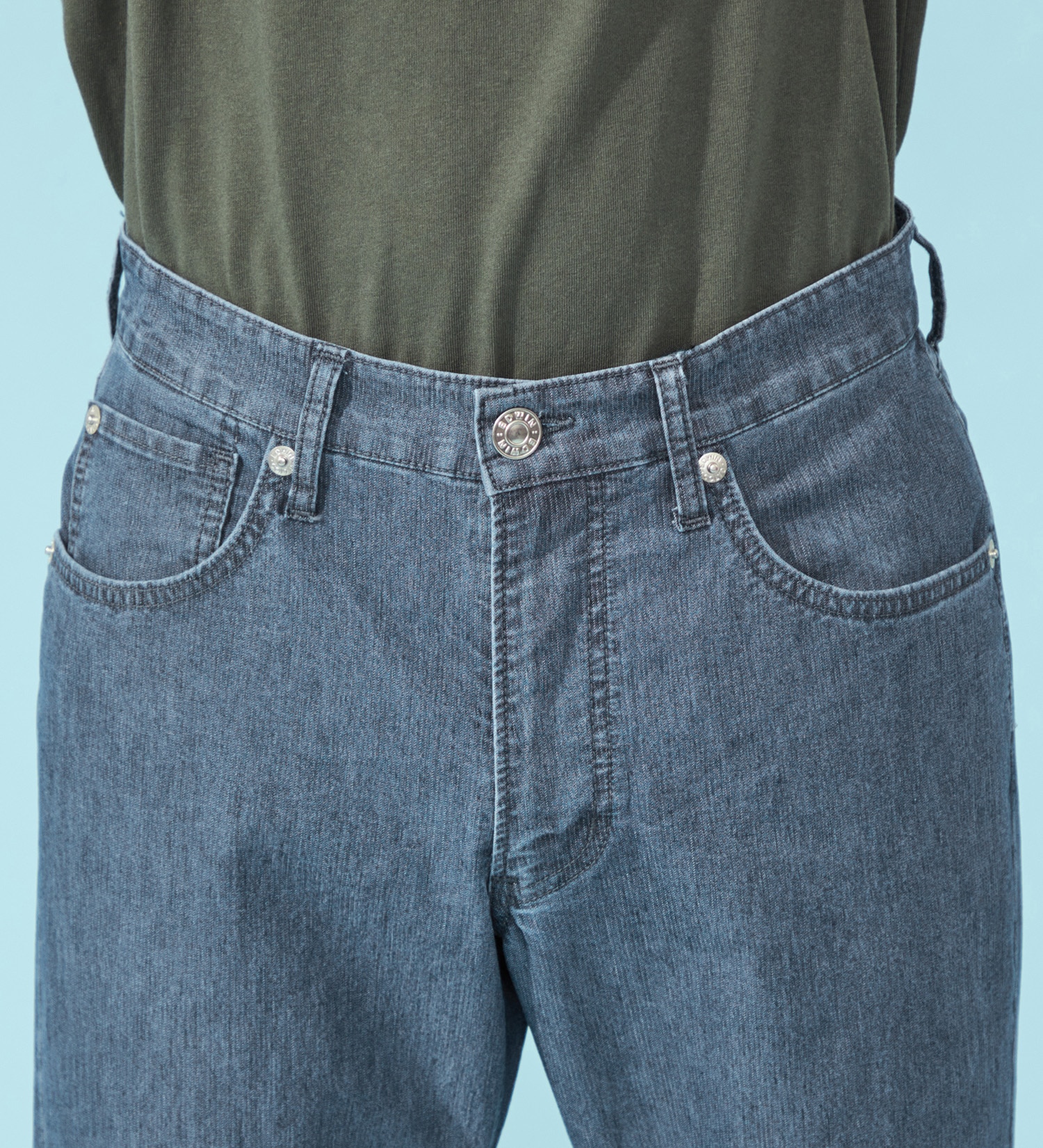 EDWIN(エドウイン)の【涼】COOLルーズストレートデニムパンツ【アウトレット店舗・WEB限定】|パンツ/パンツ/メンズ|中色ブルー