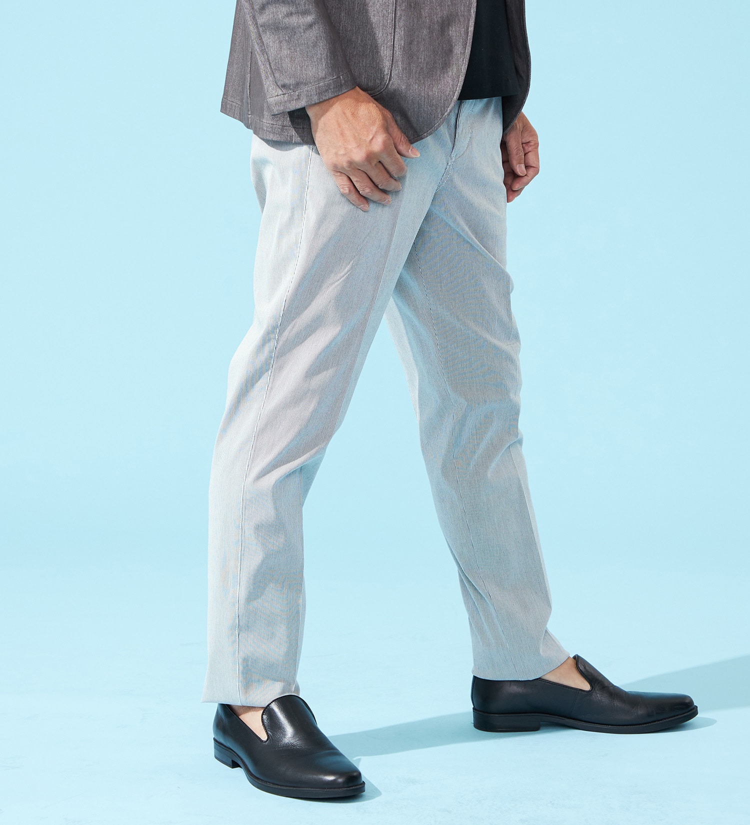 EDWIN(エドウイン)の【涼】COOLスリムトラウザーパンツ【アウトレット店舗・WEB限定】|パンツ/パンツ/メンズ|ホワイト×グレー